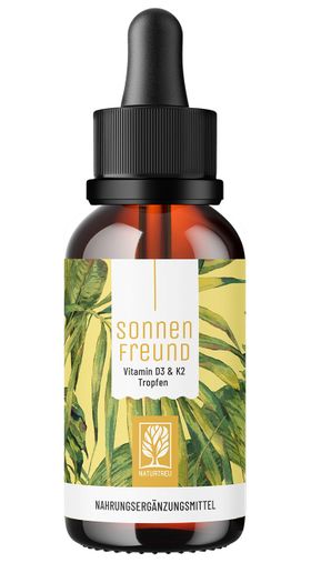 Vitamin D3 K2 Tropfen 1000 IE - hochdosiert & vegan - Sonnenfreund - NATURTREU®