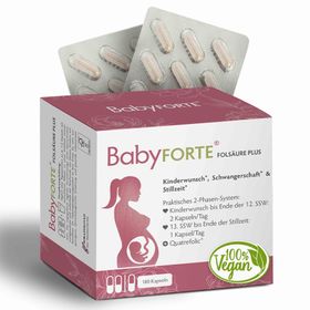 BabyFORTE Folsäure Plus Quatrefolic® | vegan | Vitamine ab Kinderwunsch bis Stillzeit