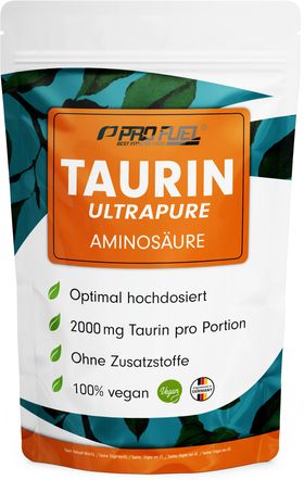 ProFuel - Taurin Pulver - optimal hochdosiert mit 2000 mg Taurin pro Tag