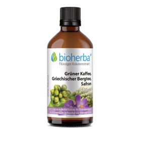 Bioherba Grüner Kaffee, Griechischer Bergtee, Safran Tropfen, Tinktur Extrakt