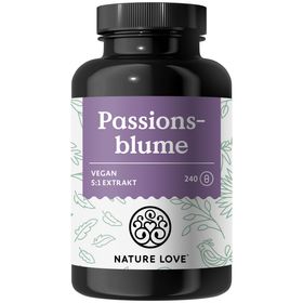 NATURE LOVE® Passionsblume Extrakt – 240 Kapseln – 750mg Extrakt 5:1 (entspricht 3750mg)/ Tagesdosis