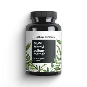 natural elements MSM Kapseln – 180 Kapseln – 1600mg Methylsulfonylmethan Pulver pro Tagesdosis