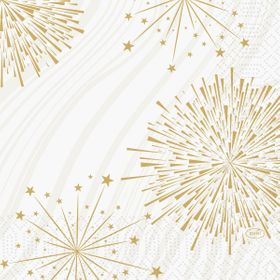 10x Servietten 33x33 3-lagig 1/4 Sparkly white