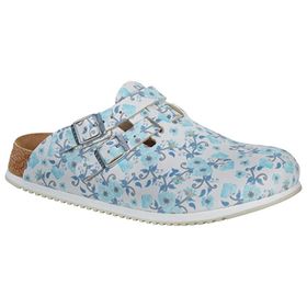 Birkenstock Kay SL Pantolette Blooming Roses Blue schmale Weite Gr. 38