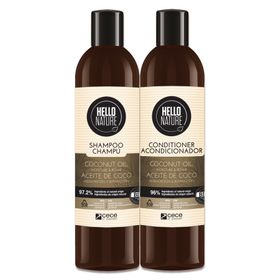 Hello Nature Haarpflege-Set Shampoo und Conditioner mit Kokosöl für Haarpflege Naturkosmetik