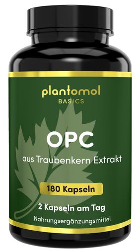 plantomol® Basics - OPC Kapseln - 760mg OPC aus Traubenkern-Extrakt pro Tagesdosis - 3-Monatsvorrat