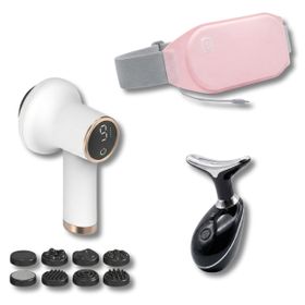 Glow- & Komfort-Box – LED-Gesichtsbehandlung, Menstruationsgürtel & Anti-Cellulite-Massager