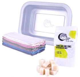 Terra Gaia Pflegetücher-Komplettset mit Care Cubes Pflegewürfel