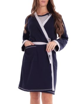 MYSANITY®  Morgenmantel aus Bio-Baumwolle, Blau