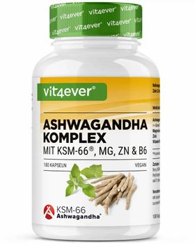 vit4ever Aschwagandha Komplex mit KSM-66, MG, ZN & B6