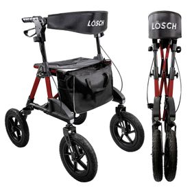Lösch Premium Outdoor Rollator TABAS Luftbereift Rot S/M