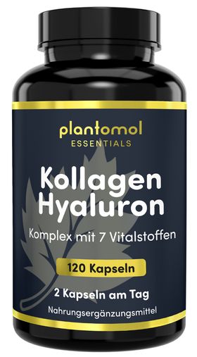 plantomol® Essentials - Kollagen Kapseln mit Hyaluron Biotin Zink & Vitamin C - 1000mg Kollagen /Tag
