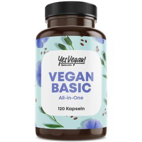 Yes Vegan® Vegan Basic - Vitamin B12 K2 D3 Eisen Zink Selen und Omega 3 - Kapseln
