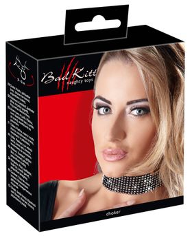 Bad Kitty - BDSM Halsband mit Strassfront