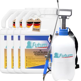 FUTUM 4x5L Milben- / Spinnenspray + 5L Sprüher