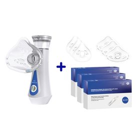 IEA Medical Inhalator + Kochsalzlösung + Ersatzmasken für Kinder und Erwachsene