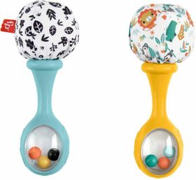 Mattel Fisher-Price Babys Rumba-Rasseln Spielzeug, 2er-Set für Babys ab 3 Monaten, kontrastreiches