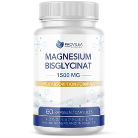 PREMIUM Magnesiumbisglycinat Kapseln von Provilea | Hohe Bioverfügbarkeit und sehr gut verträglich