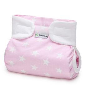 T-TOMI Orthopädisches Spreizhöschen für breites Wickeln - klettverschluss Pink stars (5-9 kg)