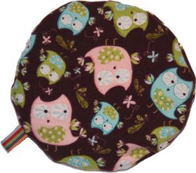 Wärmekissen rund Eule aubergine inkl. Kissenhülle Kirschkern