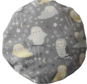 Wärmekissen rund Eule silbergrau inkl. Kissenhülle Kirschkern