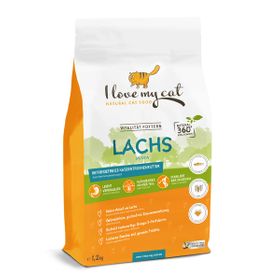 I love my cat Futterset Trockenfutter mit Lachs für übergewichtige Katzen Nahrungsergänzung
