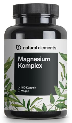 natural Magnesium Komplex – 5 hochwertige Verbindungen – 400mg elementares Magnesium pro Tagesdosis