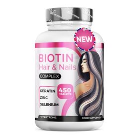 Vitastrong Biotin Komplex - Tabletten, Unterstützung für kräftiges Haar und starke Nägel