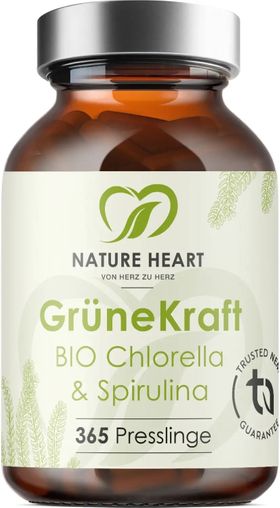 Nature Heart Grüne Kraft - Bio Chlorella & Spirulina