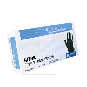 Dr. Berger Nitril Einmalhandschuhe latex- und puderfrei Schwarz Gr. S