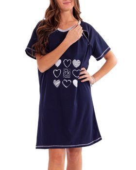 MYSANITY Stillhemd aus Bio-Baumwolle, Kurzarm, Blau