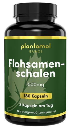 plantomol® Basics - Flohsamenschalen Kapseln hochdosiert - 1500mg pro Tag - reich an Ballaststoffen