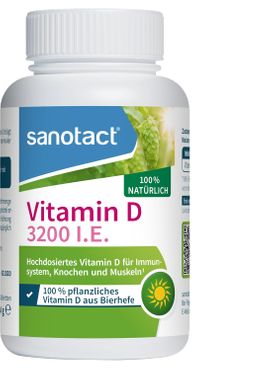 sanotact Vitamin D 3200 ie 100% pflanzliches Vitamin D aus Bierhefe, vegan