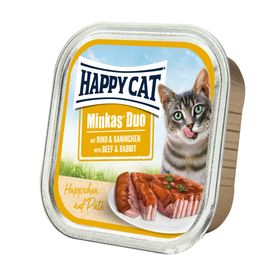 Happy Cat Minkas Duo Menü Häppchen auf Patè Rind & Kaninchen