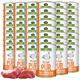Schecker Strauss PUR Nassfutter - aus frischem Fleisch - in bester Qualität - getreidefrei