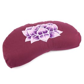 bodhi Meditationskissen Yogi Mond ECO aubergine Stick Lotus, Buchweizenfüllung