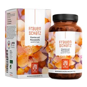 Vitamin B C D K Eisen Zink Chrom Selen Mangan für Frauen 120 vegane Kapseln FRAUENSCHATZ NATURTREU®
