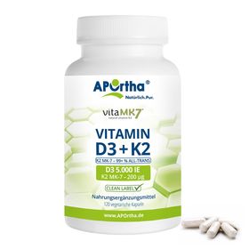 APOrtha® Vitamin D3 5.000 IE + Vitamin K2 vitaMK7® 200 µg Kapseln