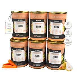 ALPHAZOO Hühnerschmaus, Nassfutter Huhn für Hunde