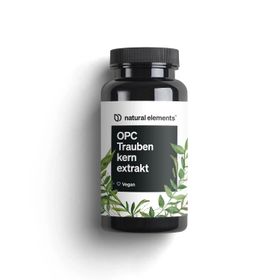 natural elements OPC Traubenkernextrakt – 90 Kapseln – reines OPC aus französischen Weintrauben
