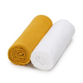 T-TOMI Musselin windeln White + Mustard