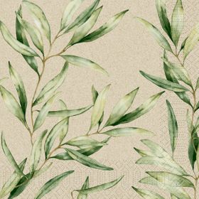 Zelltuchservietten 40 x 40 3-lagig 1/4 Falz Foliage