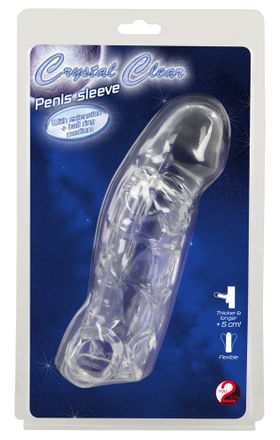 Crystal - Power Sleeve - Penis Sleeve mit Verlängerung & Hodenring
