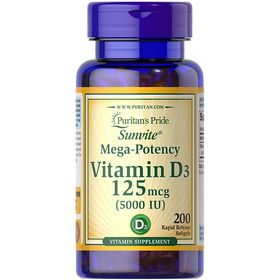 Puritan's Pride Vitamin D3 125 mcg (5000 IU)