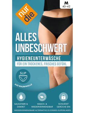 NUR DIE Hygienewäsche Alles Unbeschwert Slip - schwarz - Größe 48-50