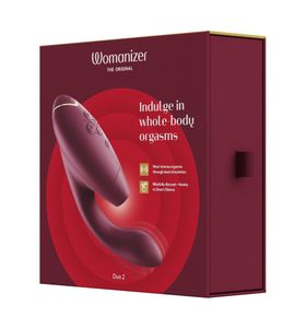 Womanizer Duo 2 Druckwellenstimulator mit G-Punkt Vibrationsarm rot