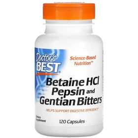 Doctor's Best Betain HCl, Pepsin und Enzianbitter