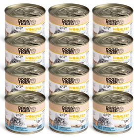 Dogs’n Tiger Adult Premium Katzenfutter, Wohltat, Huhn & Lachs