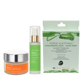 Dr. Eve_Ryouth Hydrabright Nachtcreme + Pro-Age Serum + Aloe Masken-Set