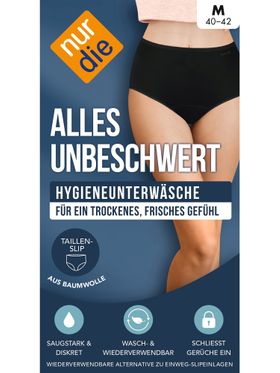 NUR DIE Hygienewäsche Alles Unbeschwert Taillenslip - schwarz - Größe 40-42
